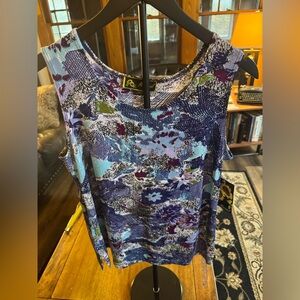 Mirasol Women’s Sleeveless Abstract Print Top Size Large – NWT Made in USA